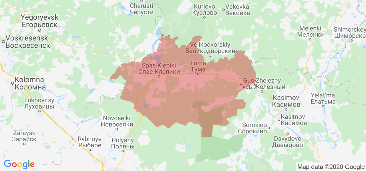 Изображение Клепиковского района Рязанской области на карте