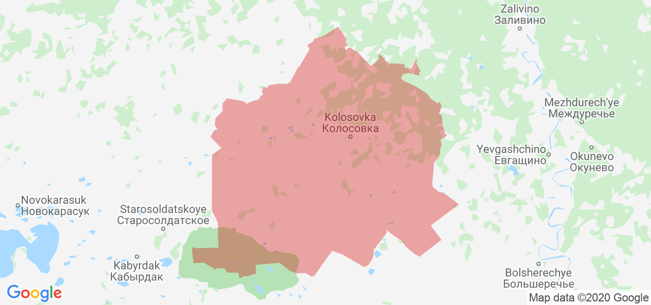 Изображение Колосовского района Омской области на карте