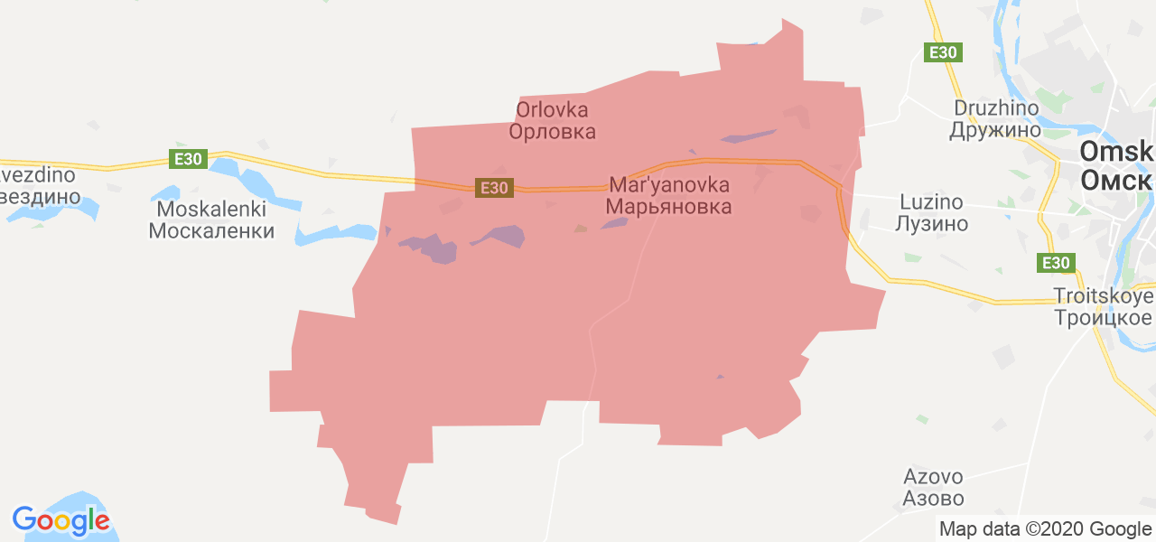 Изображение Марьяновского района Омской области на карте