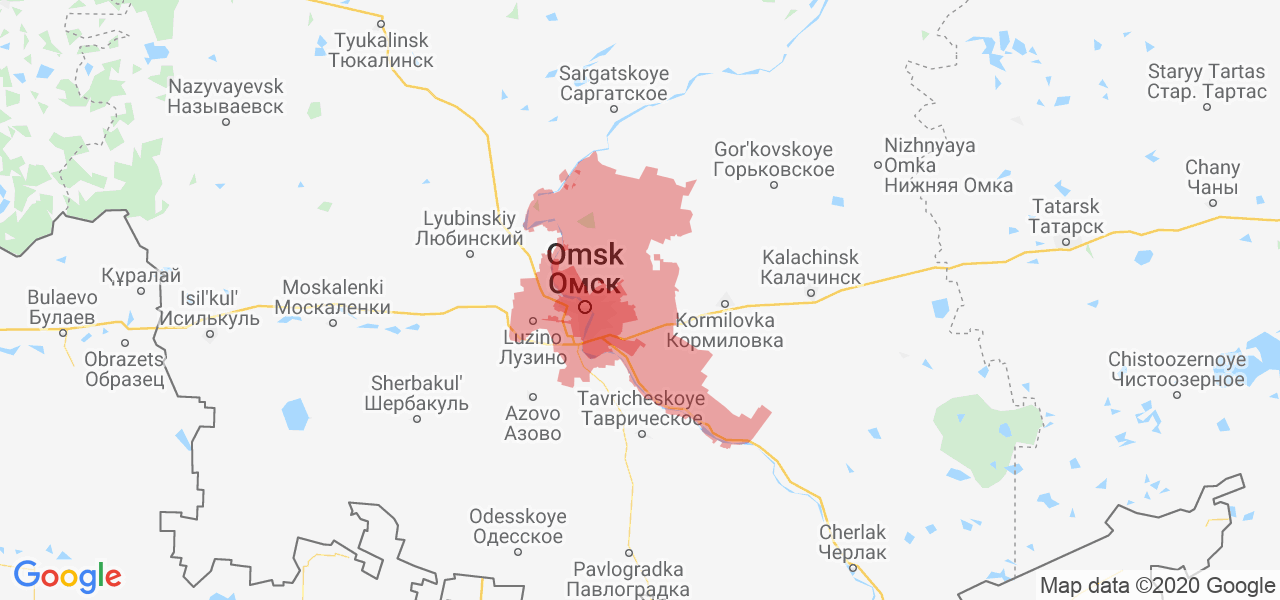 Изображение Омского района Омской области на карте