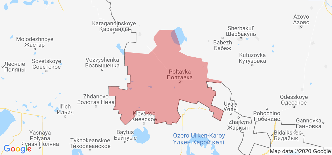 Изображение Полтавского района Омской области на карте