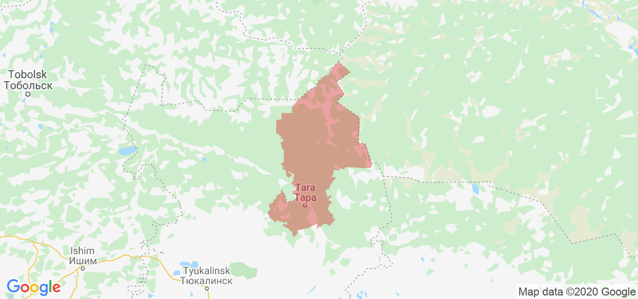 Изображение Тарского района Омской области на карте