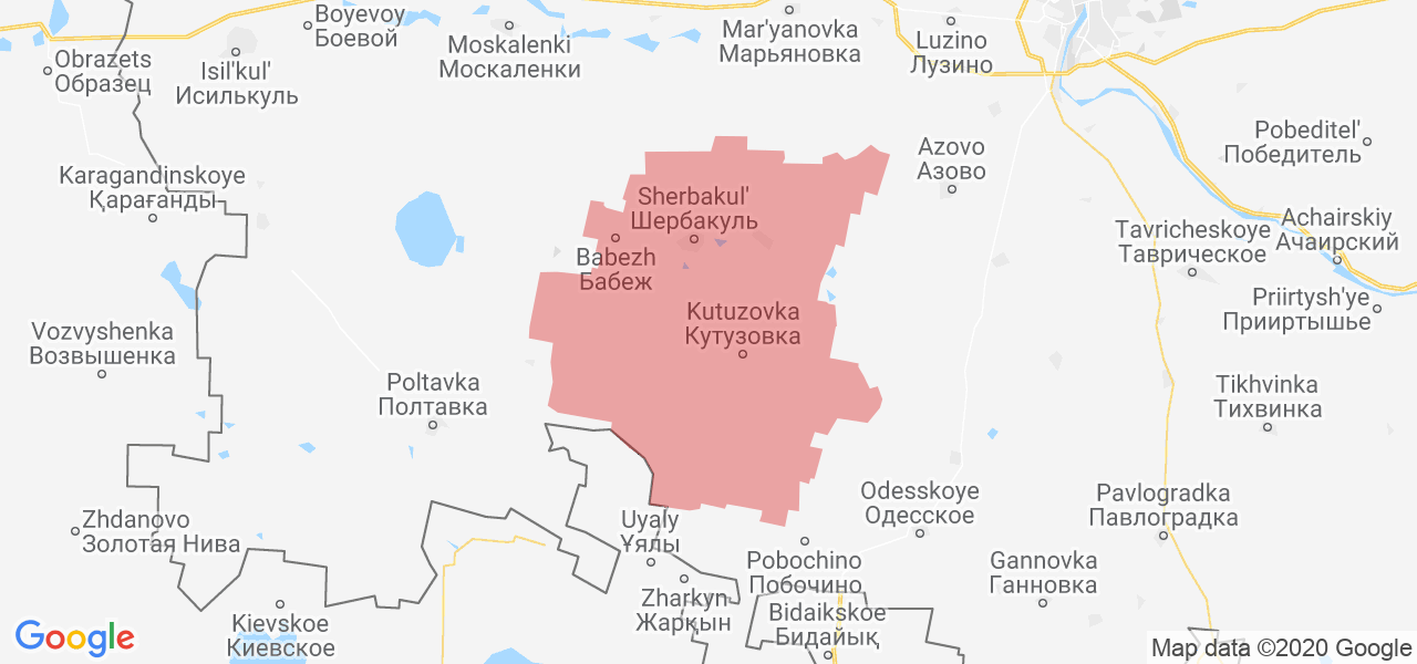 Изображение Шербакульского района Омской области на карте