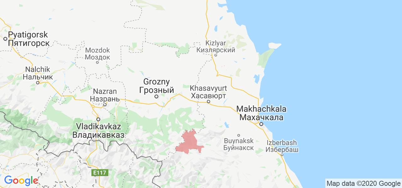Изображение Ботлихского района Республики Дагестан на карте