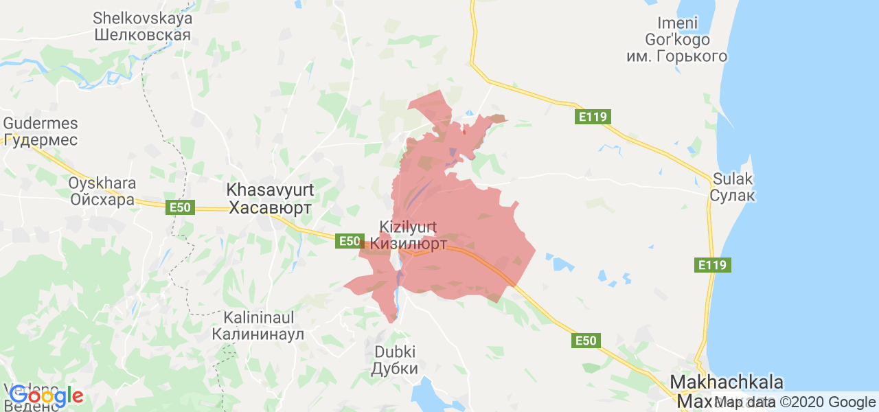 Изображение Кизилюртовского района Республики Дагестан на карте