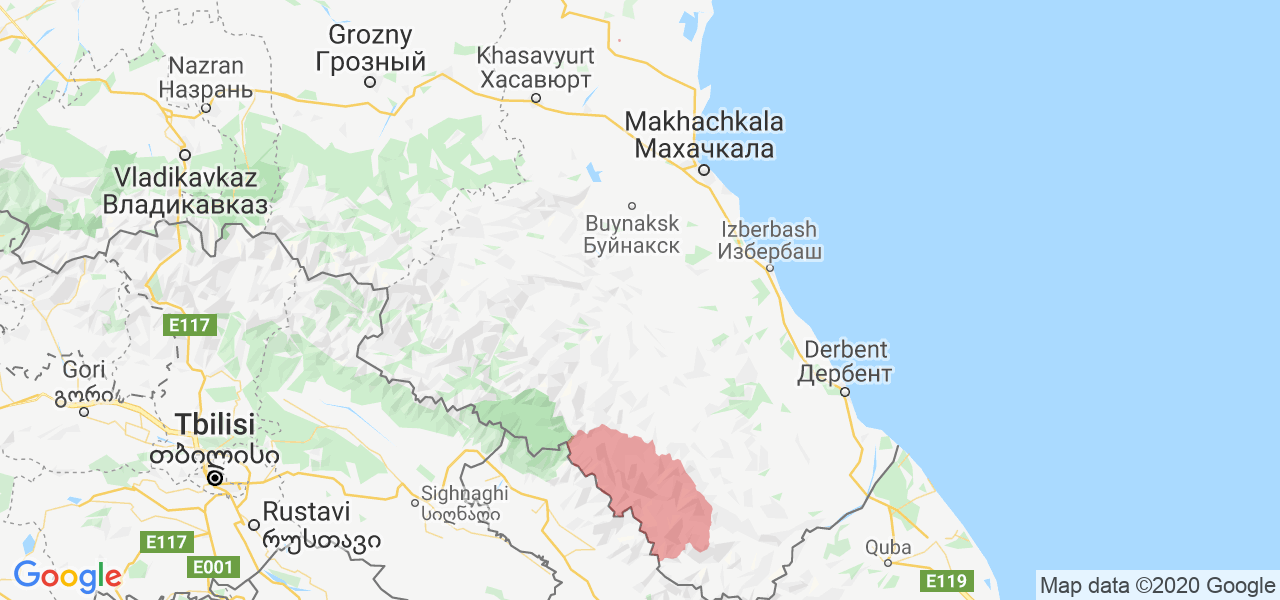 Изображение Рутульского района Республики Дагестан на карте