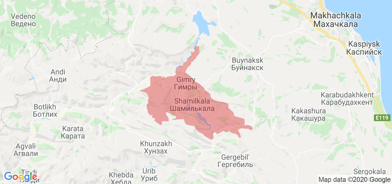 Изображение Унцукульского района Республики Дагестан на карте Изображение Унцукульского района Республики Дагестан на карте