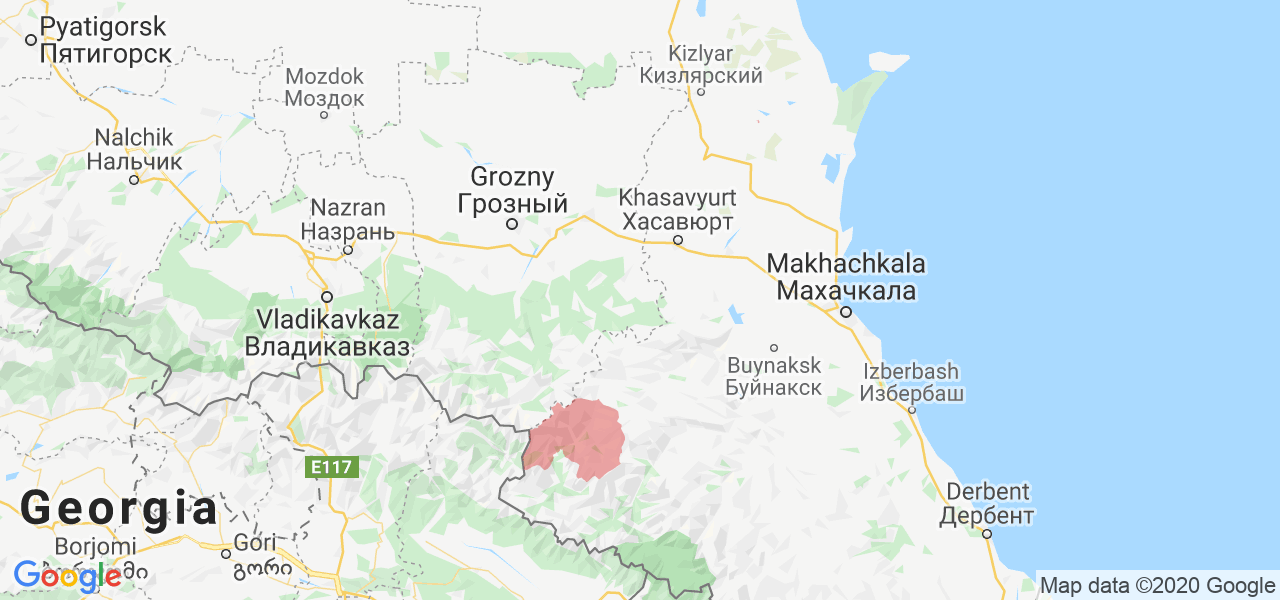 Изображение Цумадинского района Республики Дагестан на карте