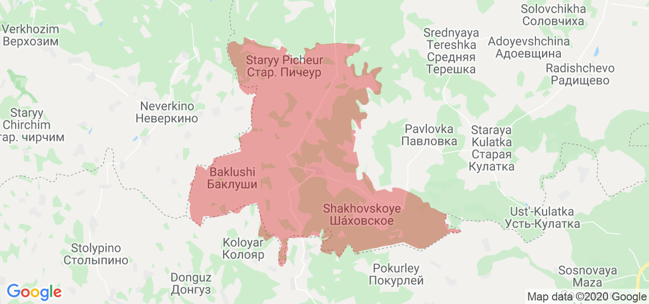 Изображение Павловского района Ульяновской области на карте