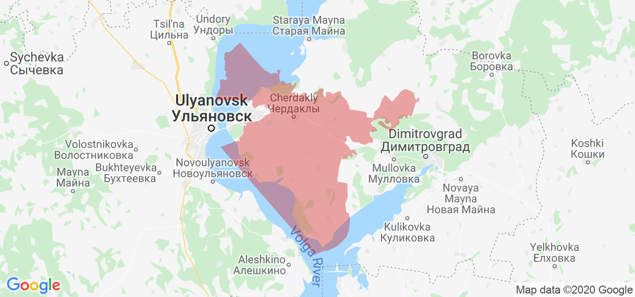 Изображение Чердаклинского района Ульяновской области на карте