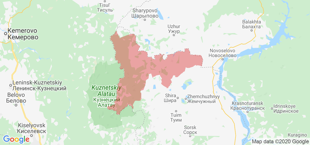 Изображение Орджоникидзевского района Республики Хакасия на карте