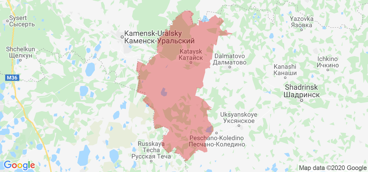 Изображение Катайского района Курганской области на карте