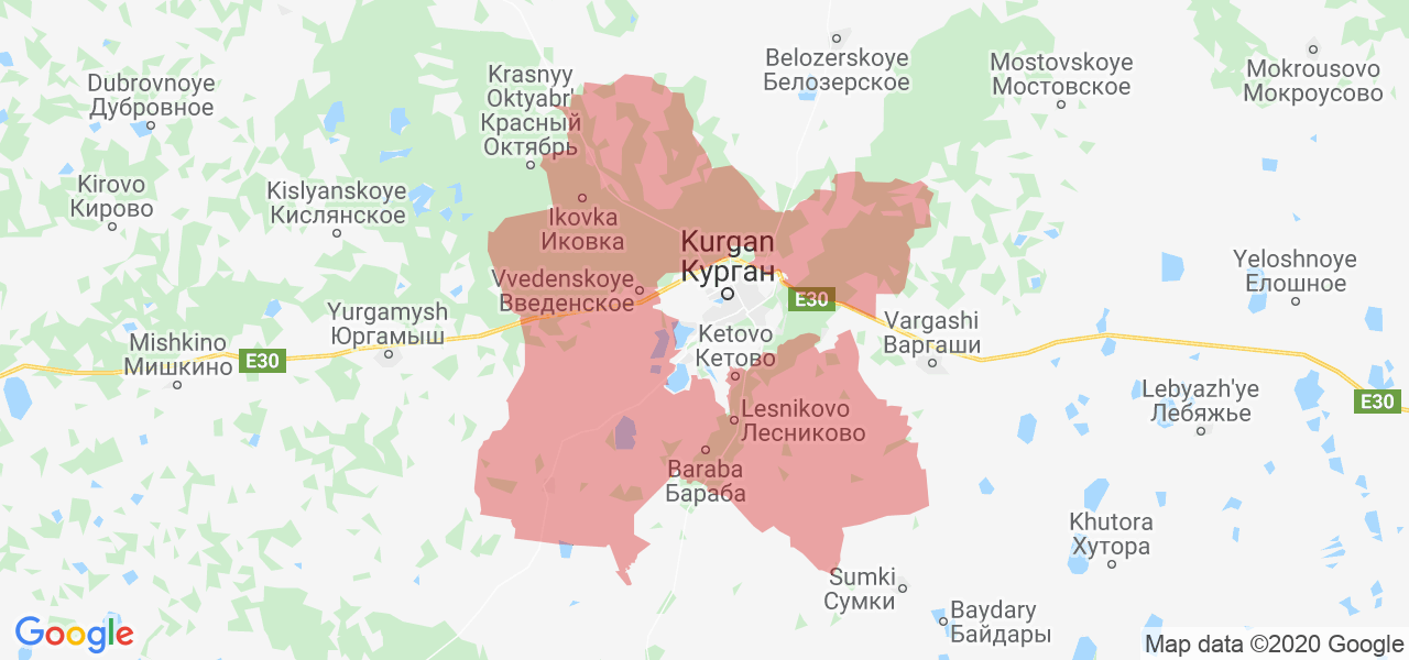 Изображение Кетовского района Курганской области на карте
