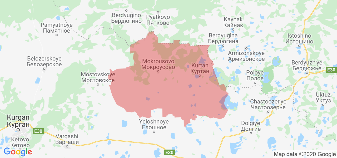 Изображение Мокроусовского района Курганской области на карте