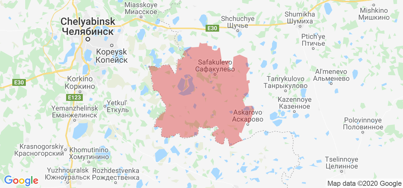 Изображение Сафакулевского района Курганской области на карте