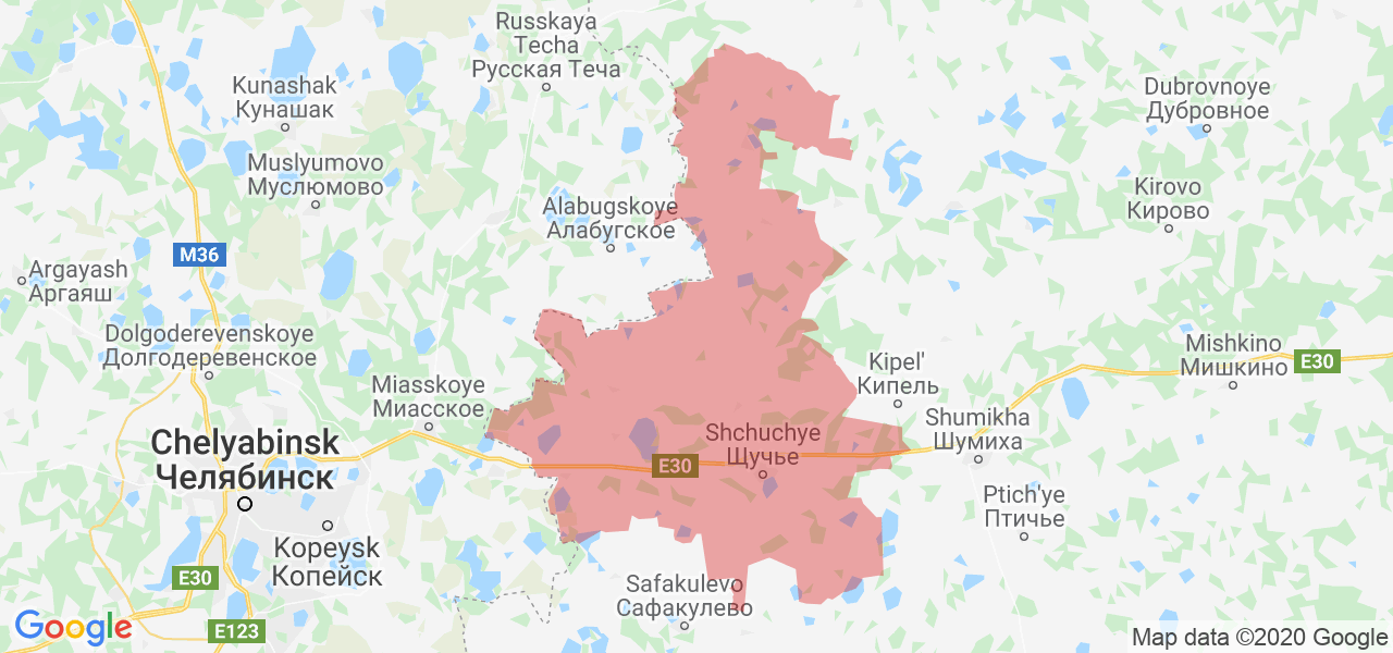 Изображение Щучанского района Курганской области на карте
