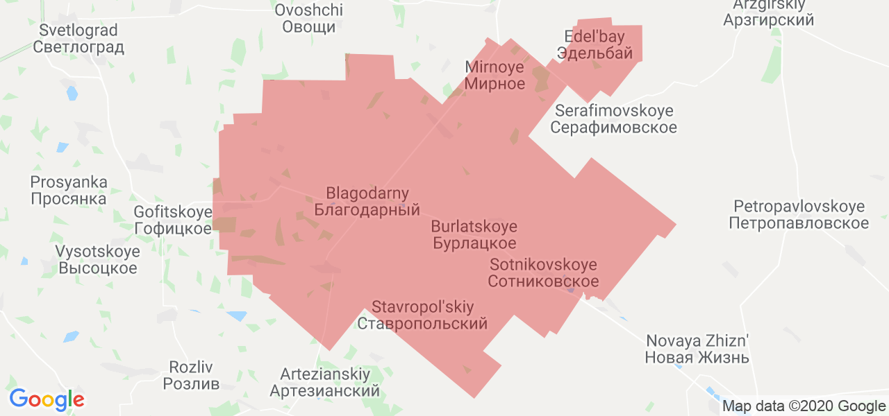 Изображение Благодарненского района Ставропольского края на карте Изображение Благодарненского района Ставропольского края на карте