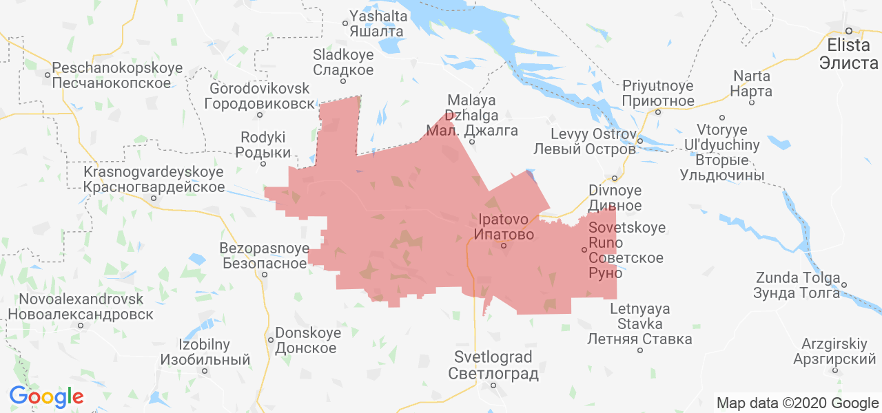 Изображение Ипатовского района Ставропольского края на карте