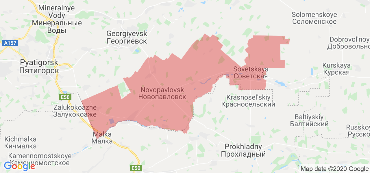 Изображение Кировского района Ставропольского края на карте