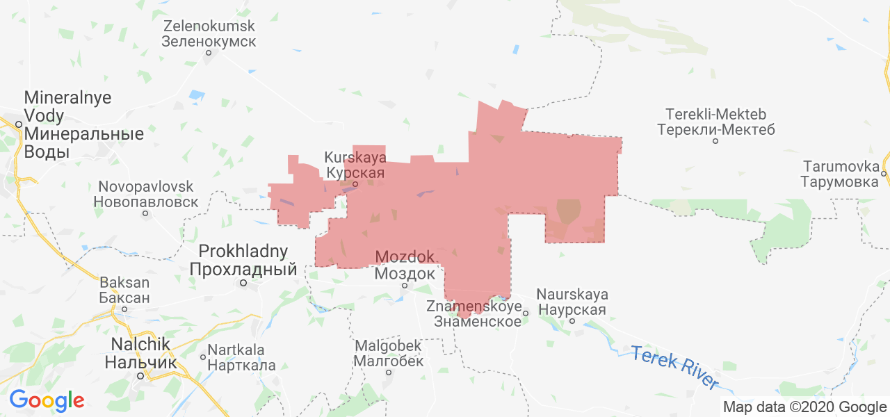 Изображение Курского района Ставропольского края на карте