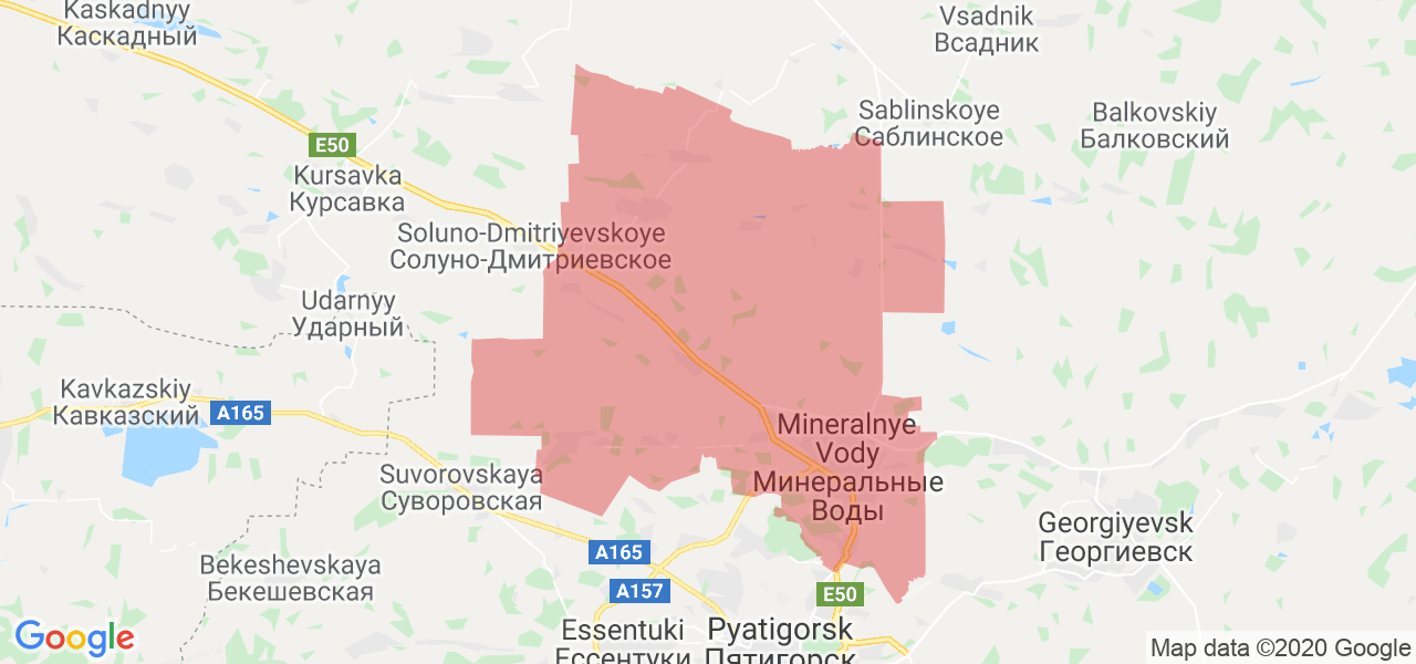 Изображение Минераловодского района Ставропольского края на карте