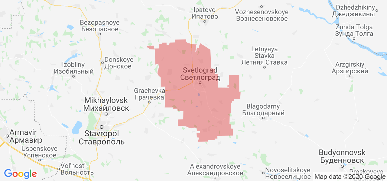 Изображение Петровского района Ставропольского края на карте