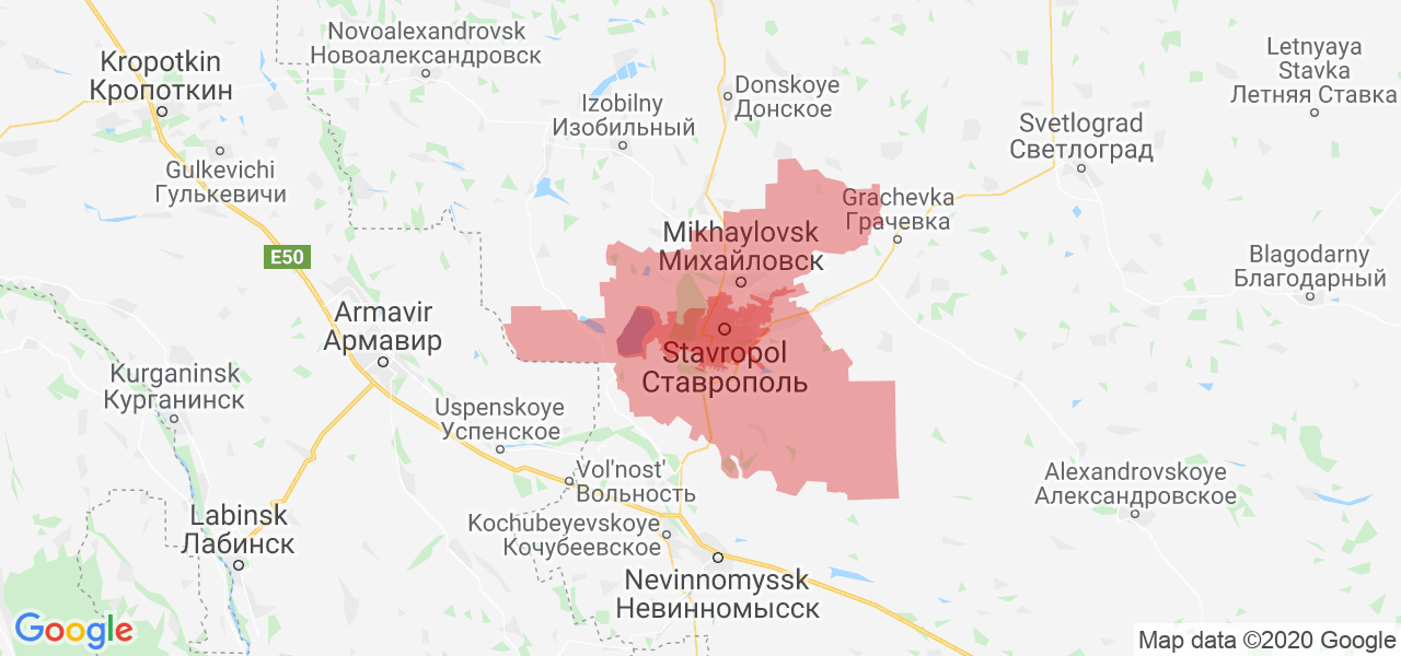 Изображение Шпаковского района Ставропольского края на карте