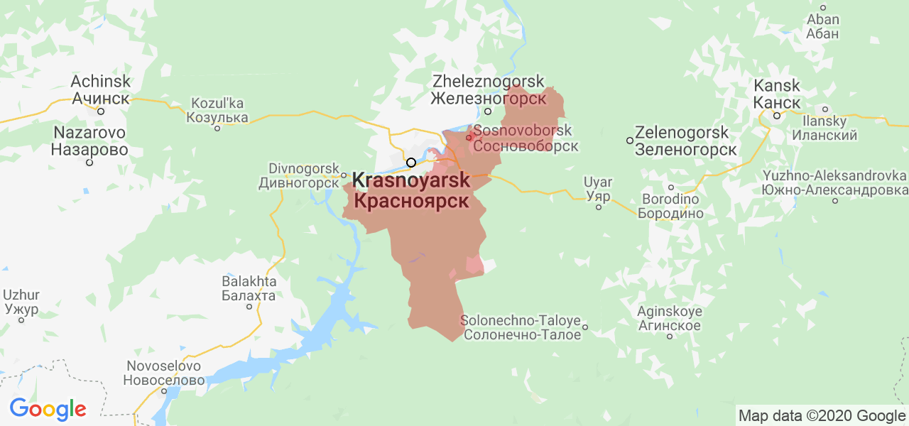 Изображение Берёзовского района Красноярского края на карте
