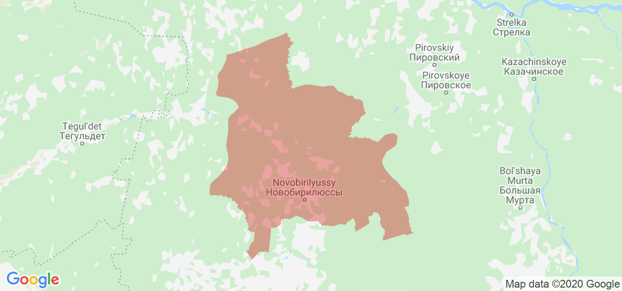 Изображение Бирилюсского района Красноярского края на карте