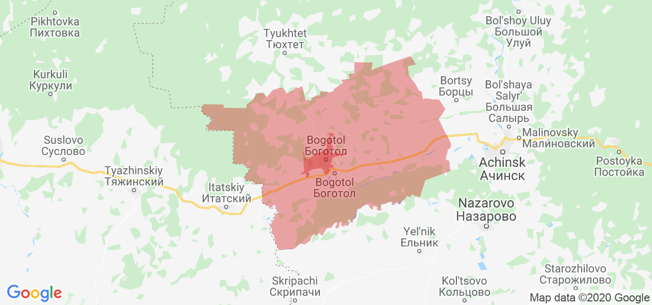 Изображение Боготольского района Красноярского края на карте