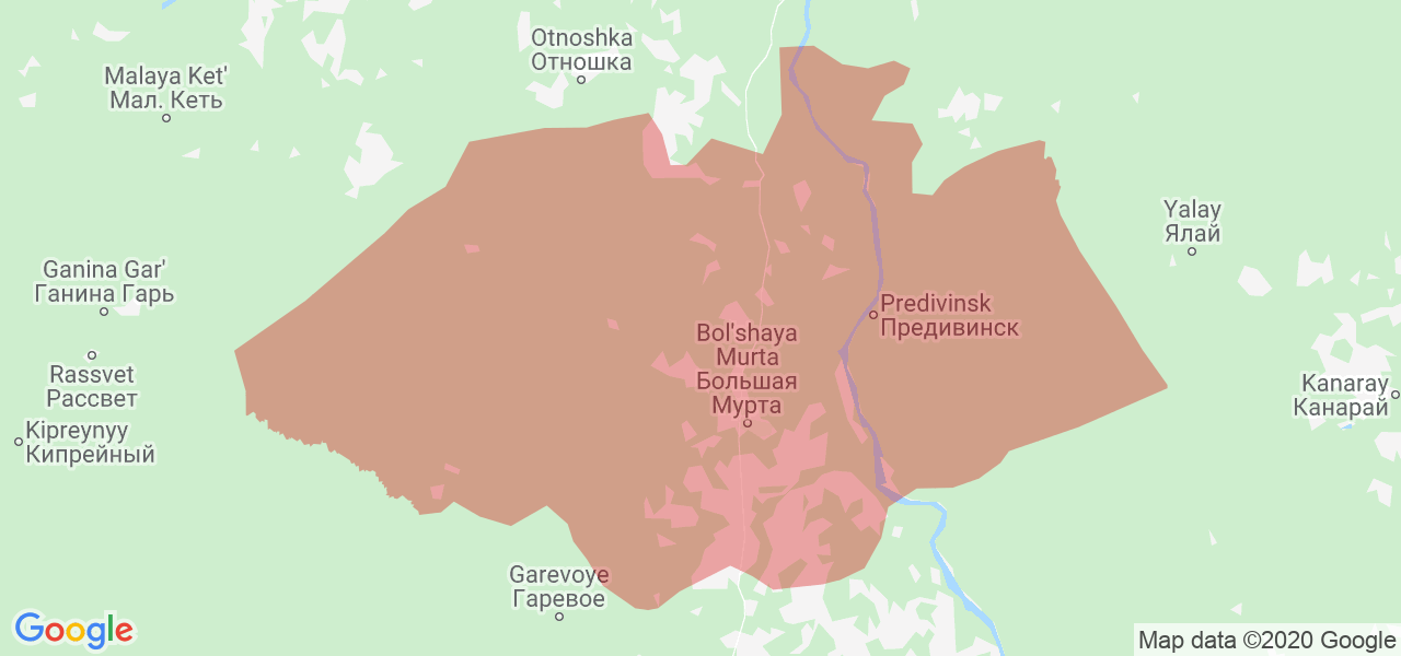 Изображение Большемуртинского района Красноярского края на карте