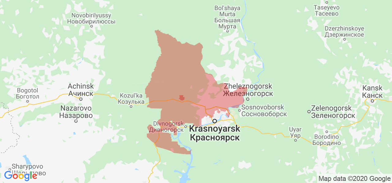 Изображение Емельяновского района Красноярского края на карте