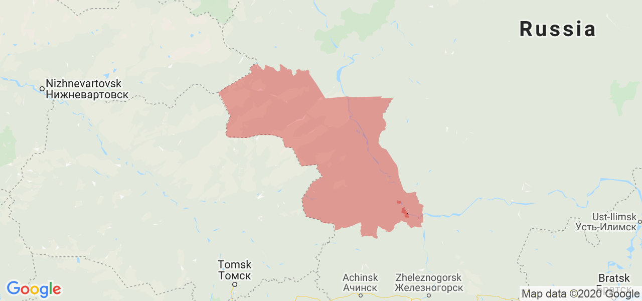 Изображение Енисейского района Красноярского края на карте