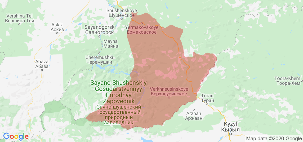 Изображение Ермаковского района Красноярского края на карте