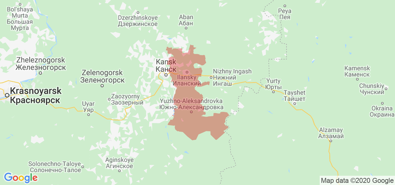 Изображение Иланского района Красноярского края на карте