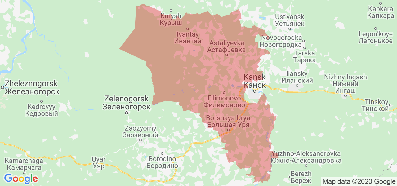 Изображение Канского района Красноярского края на карте