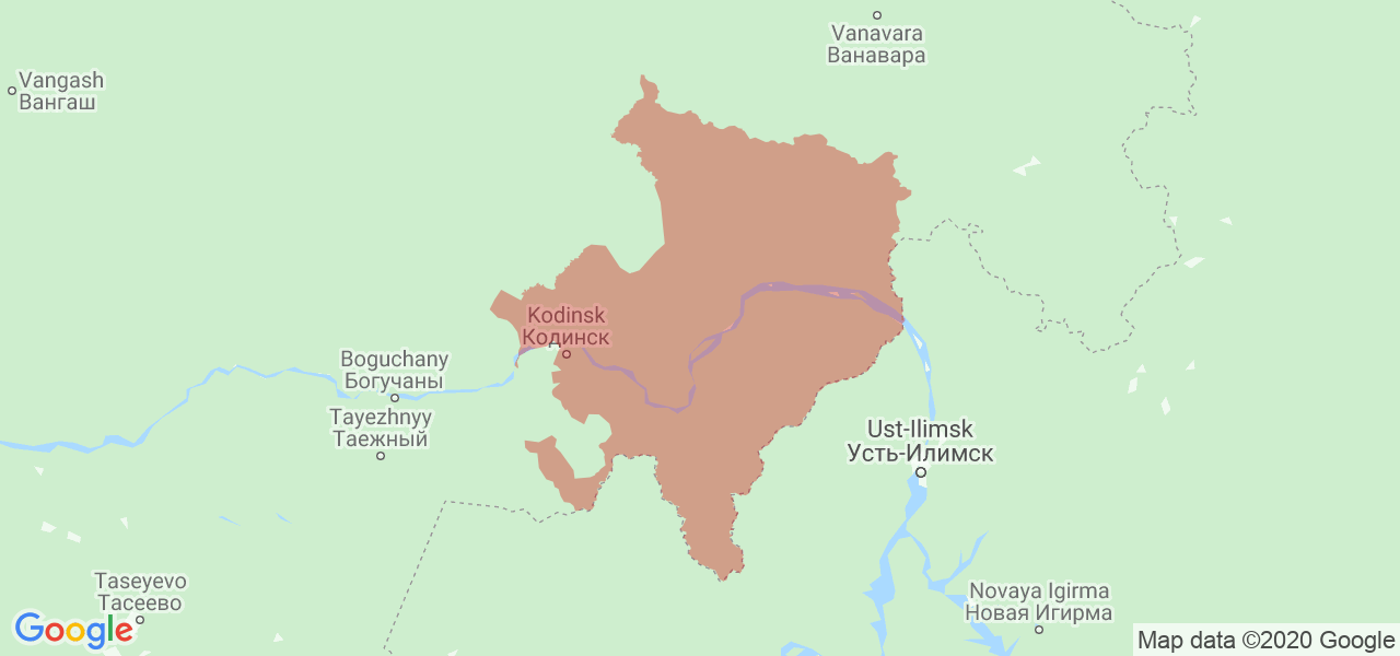 Изображение Кежемского района Красноярского края на карте
