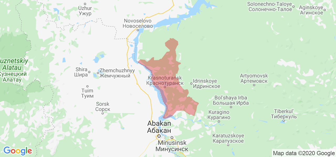 Изображение Краснотуранского района Красноярского края на карте