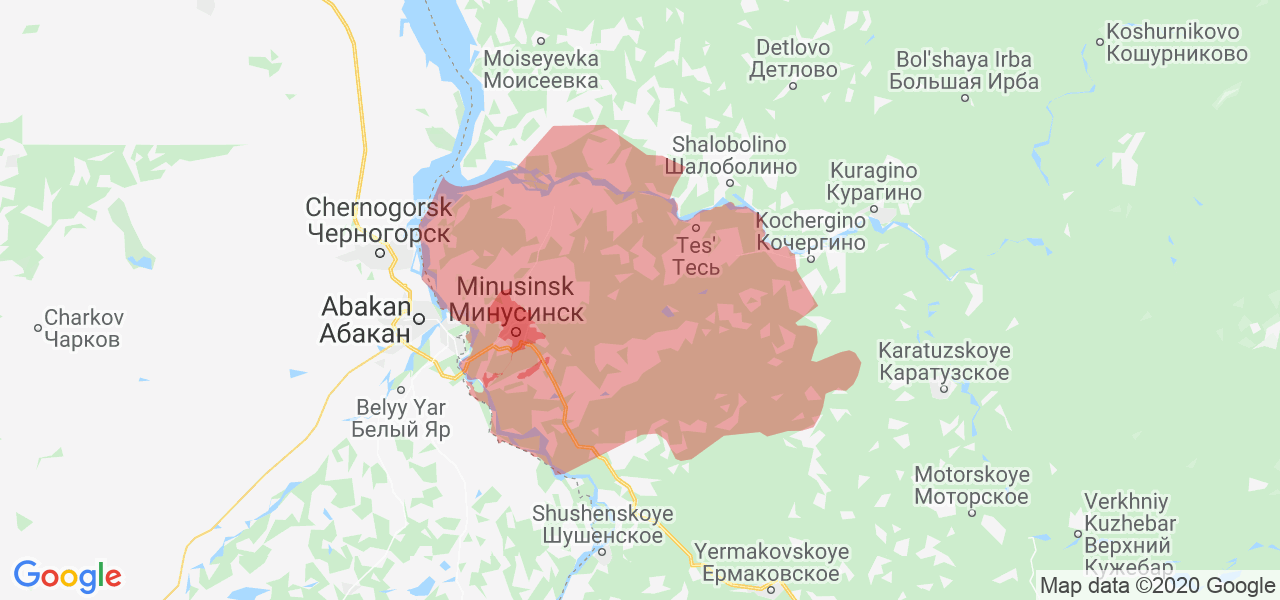Изображение Минусинского района Красноярского края на карте