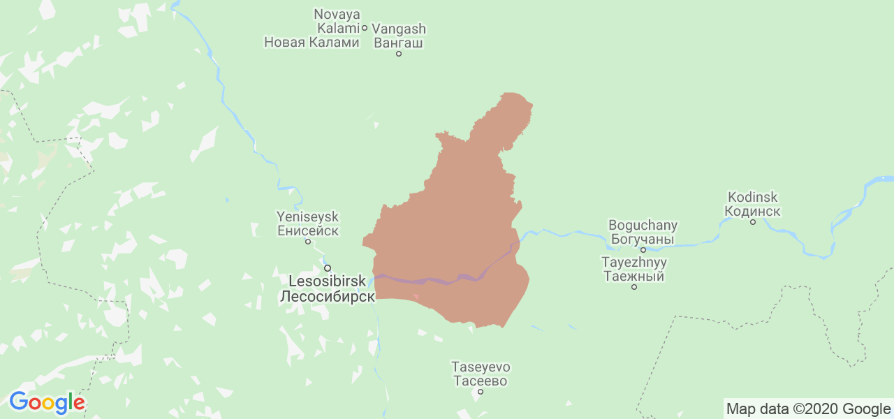 Изображение Мотыгинского района Красноярского края на карте