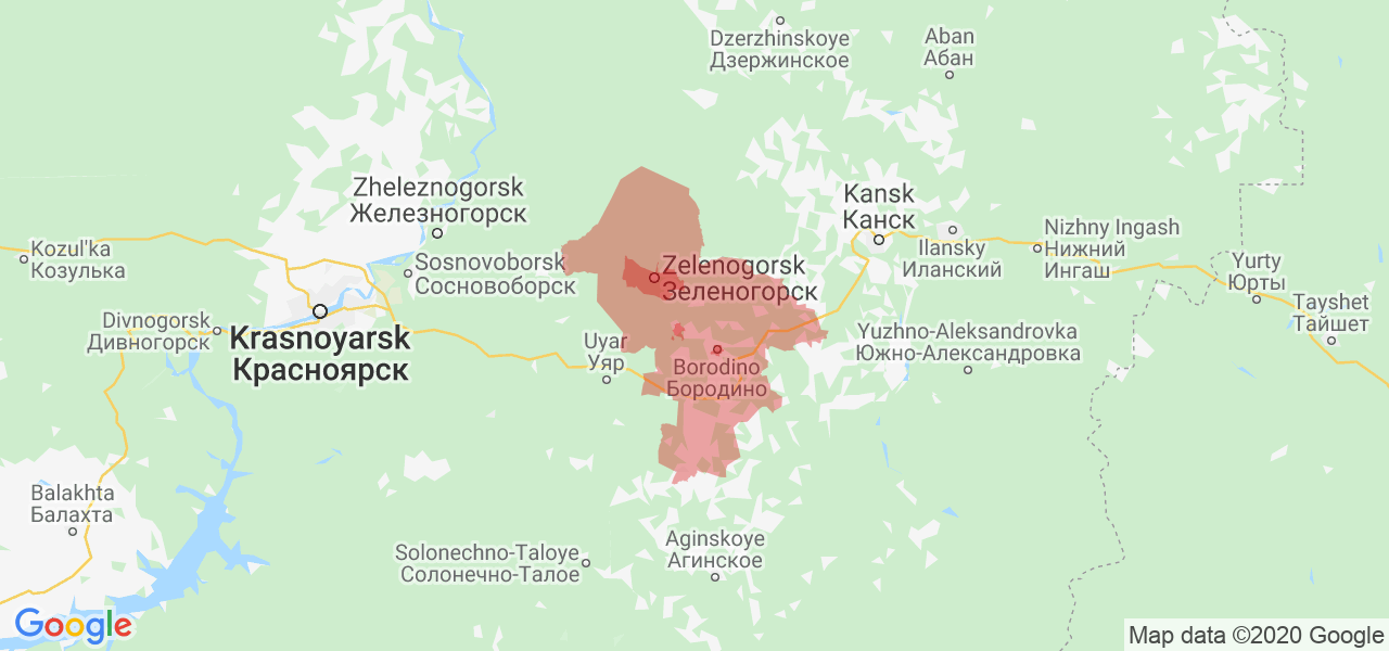 Изображение Рыбинского района Красноярского края на карте