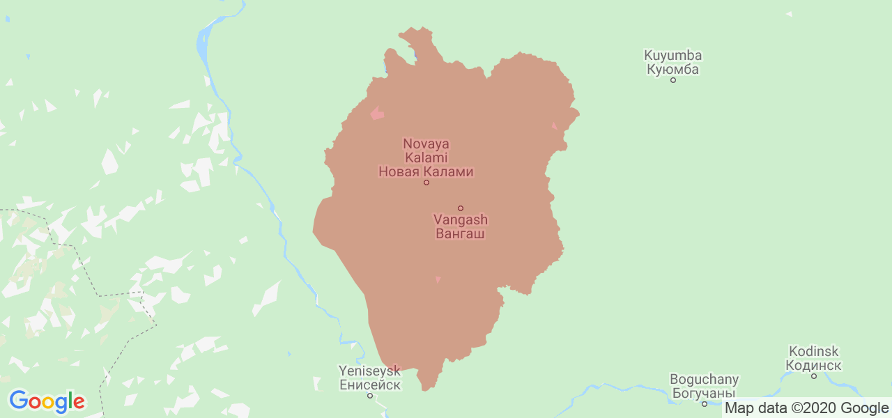Изображение Северо-Енисейского района Красноярского края на карте