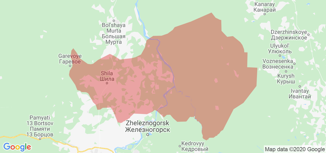 Изображение Сухобузимского района Красноярского края на карте
