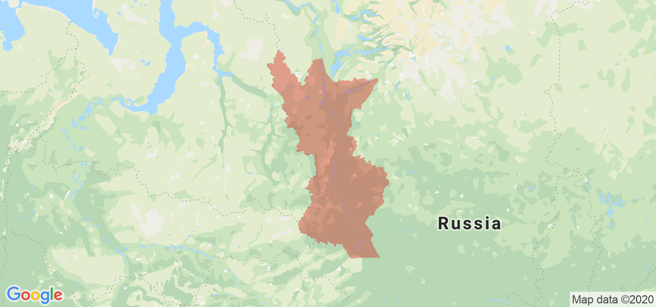 Изображение Туруханского района Красноярского края на карте
