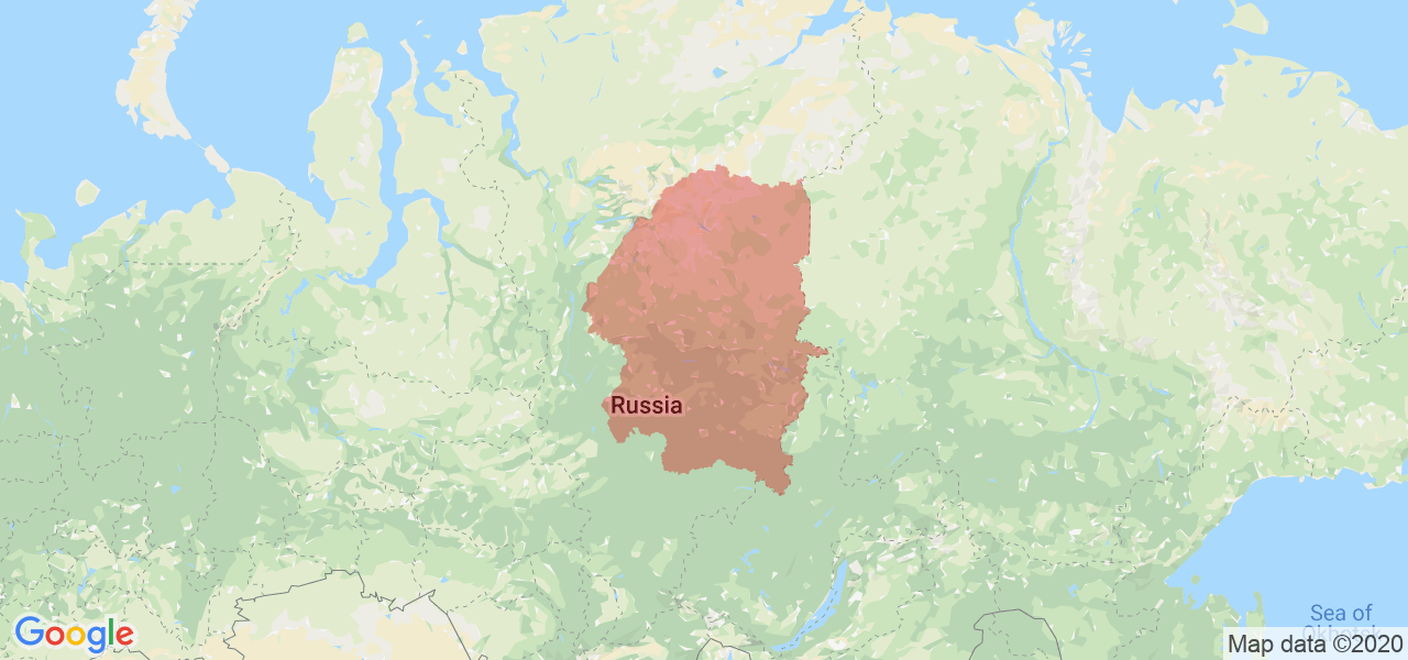 Изображение Эвенкийского района Красноярского края на карте