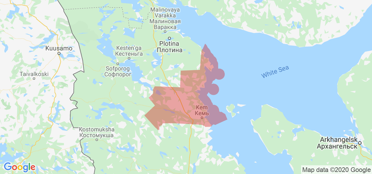 Изображение Кемского района Республики Карелия на карте