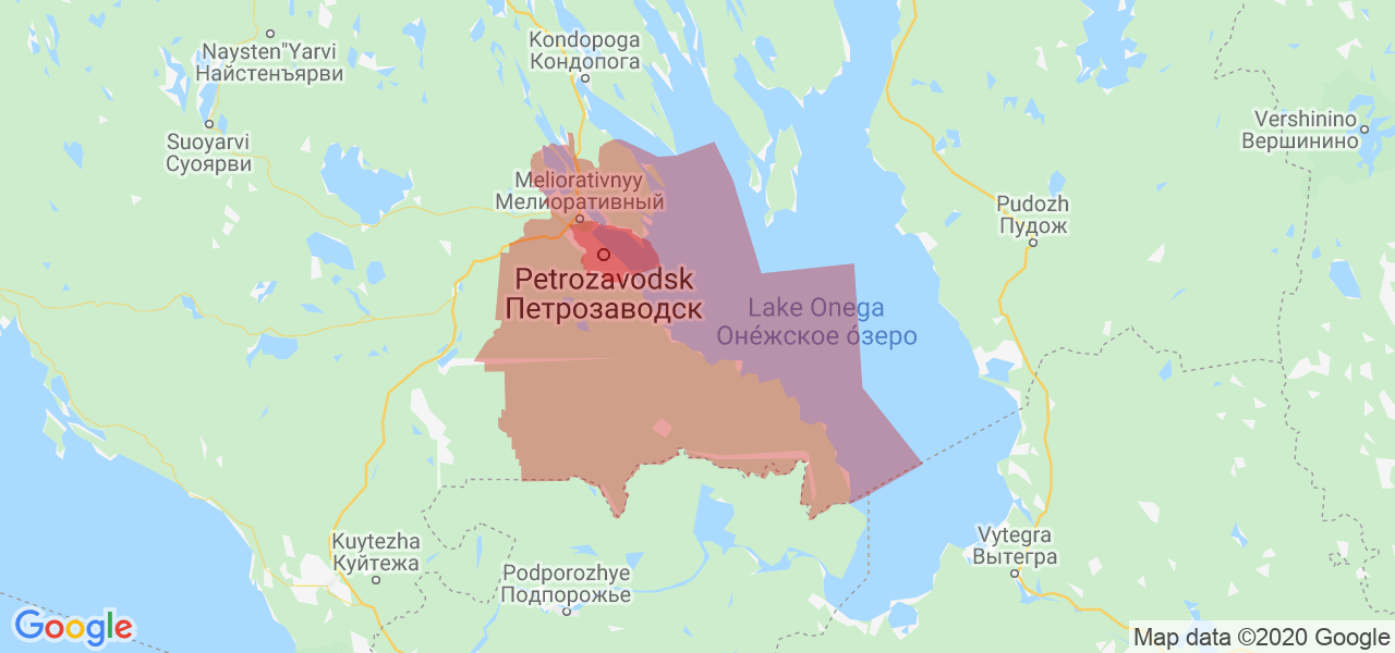 Изображение Прионежского района Республики Карелия на карте