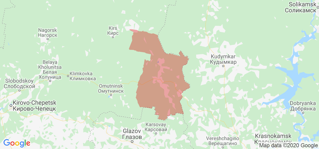 Изображение Афанасьевского района Кировской области на карте