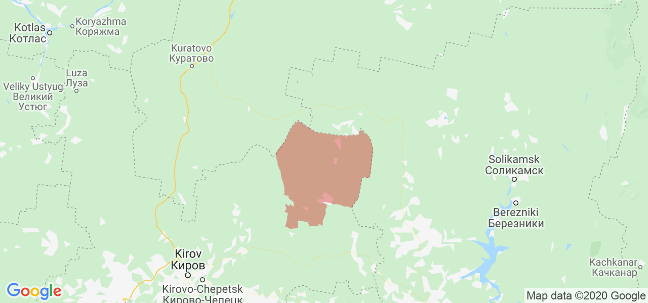 Изображение Верхнекамского района Кировской области на карте