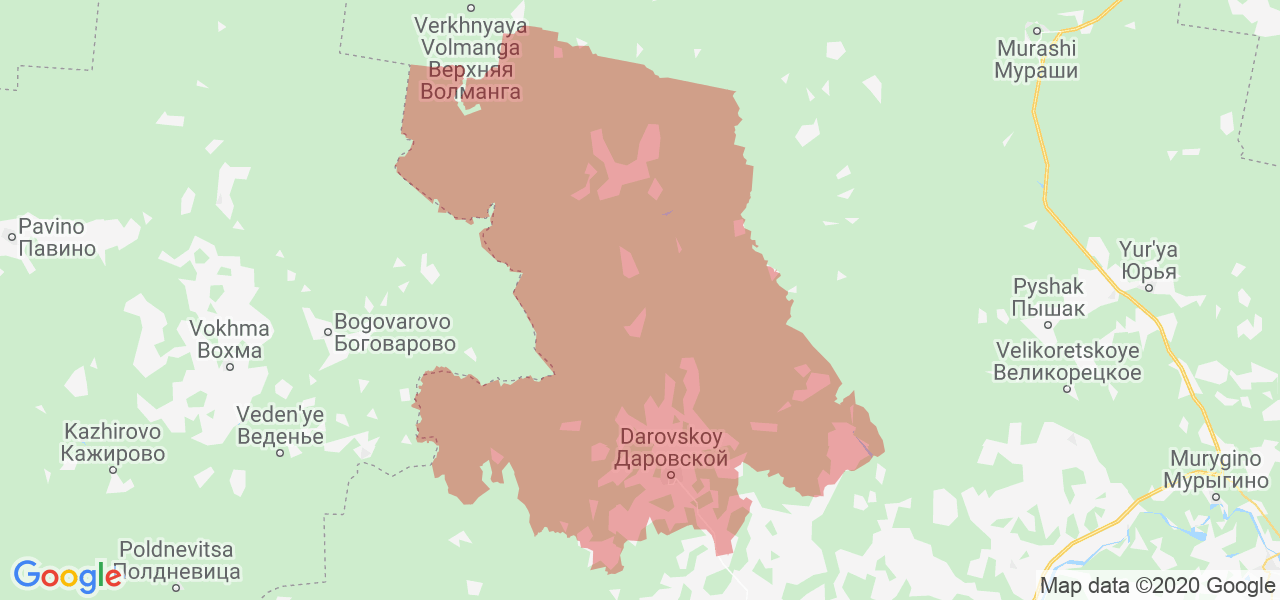 Изображение Даровской район Кировской области на карте